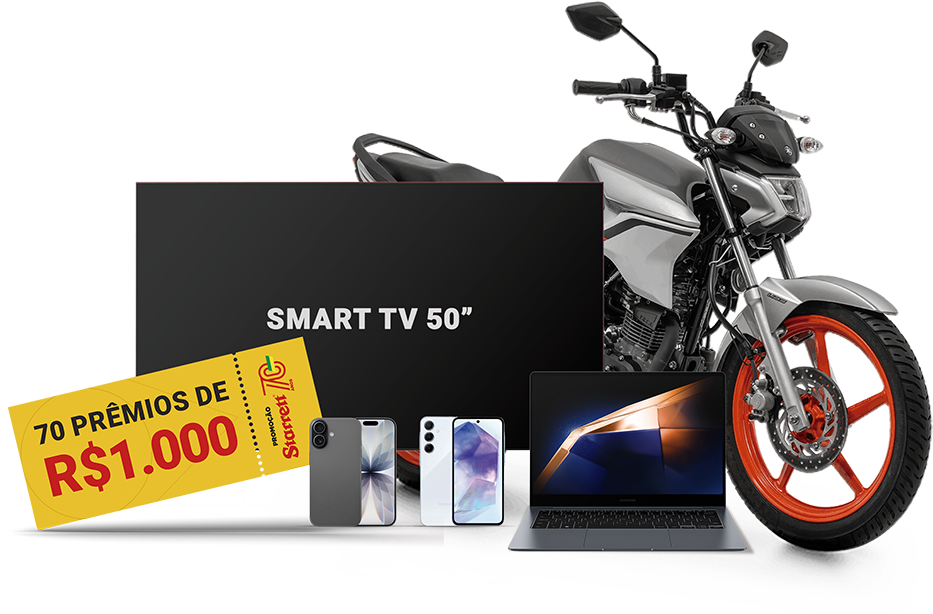 Prêmios: Moto, Smart TV 50'' e celulares